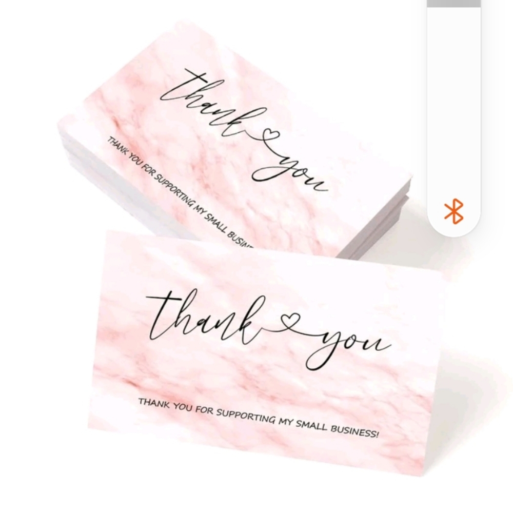 50pcs Thank You For Supporting My business Graphic Greeting Card